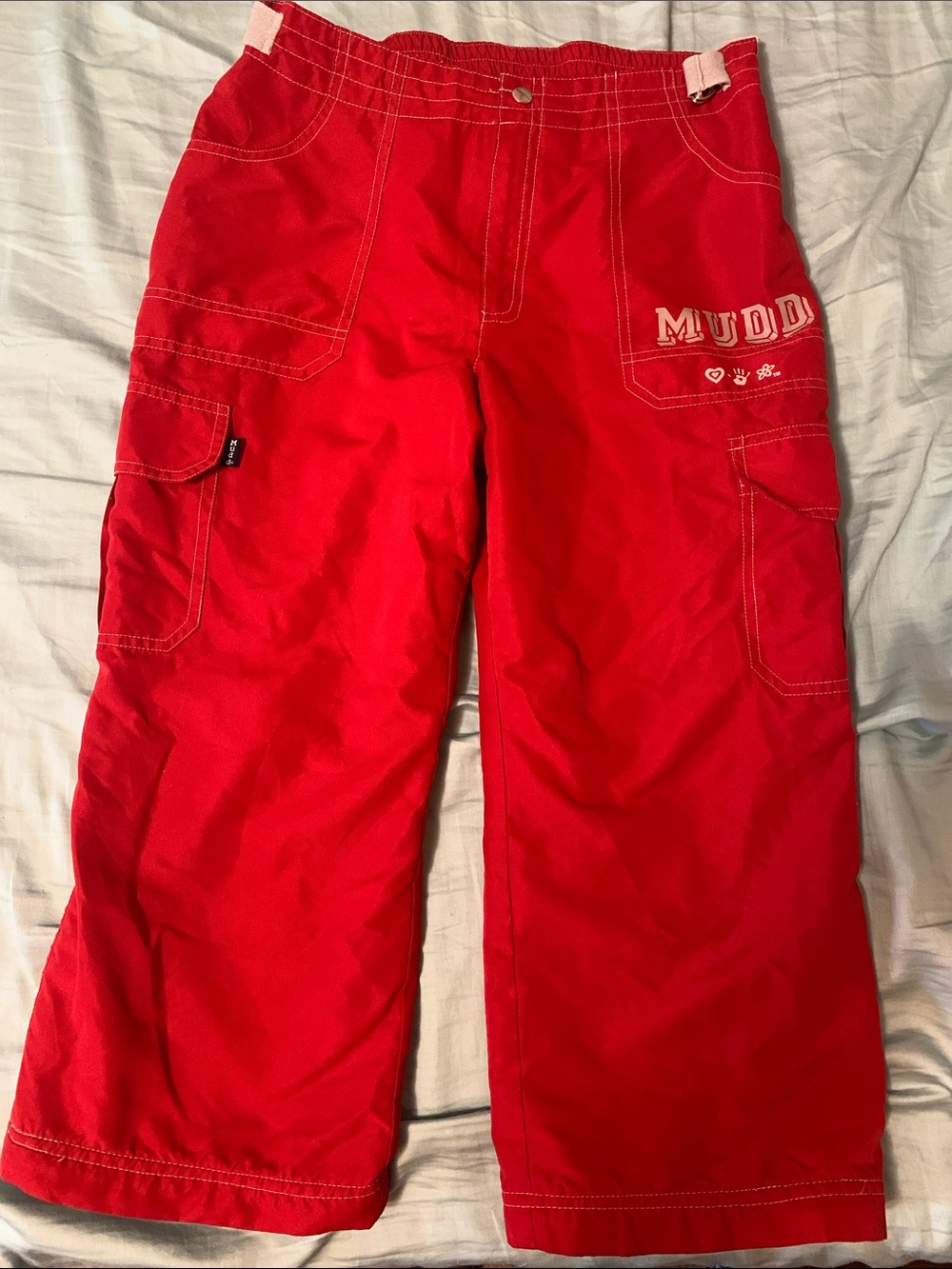 Red Mudd Girls Mesh Lined Cargo Pants (L 14)